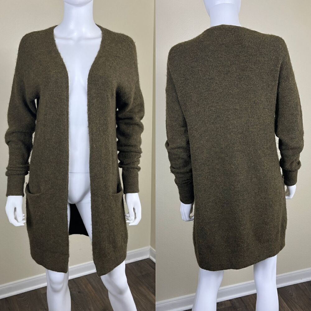 Wilfred Aritzia Women's Size XS Green Aronson Cardigan Sweater Wool Alpaca Cozy